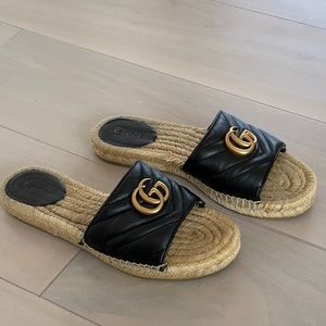 Gucci black espadrilles size 38 1/2